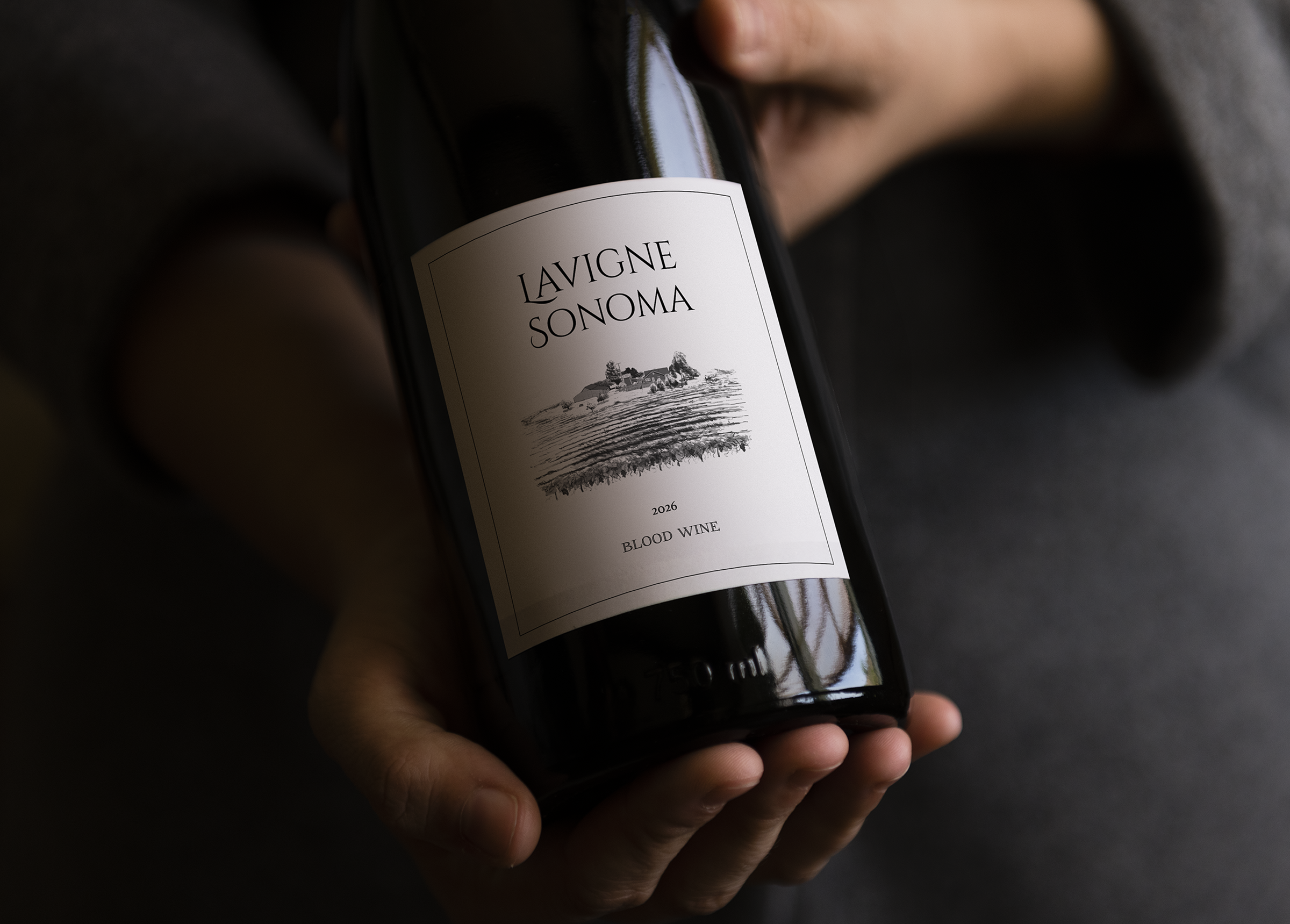 Lavigne Sonoma Blood Wine Bottle